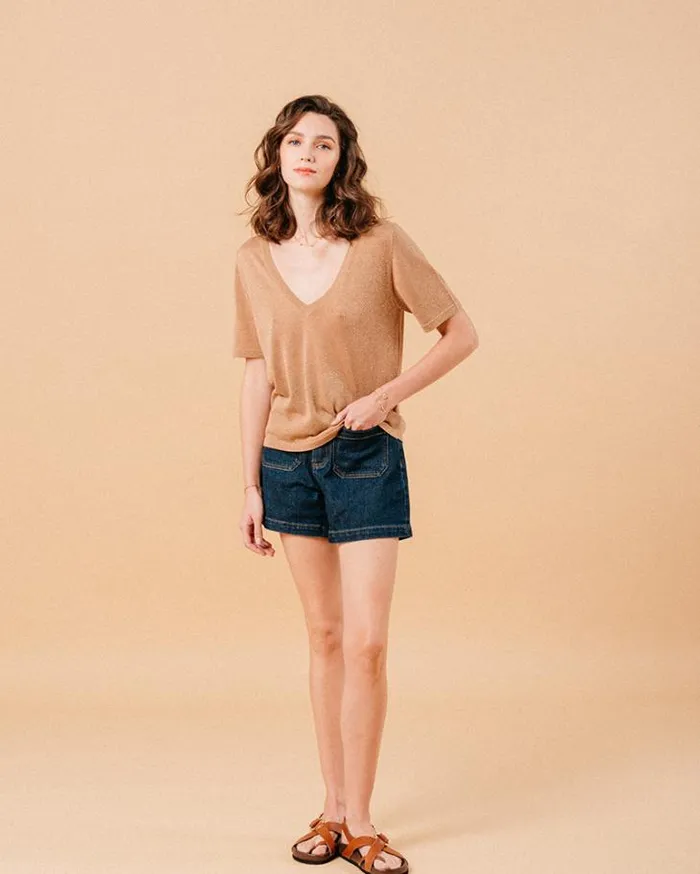 Grace and Mila ShortSleeves Tshirts TEESHIRT CAMEL MISS 8211 Shop