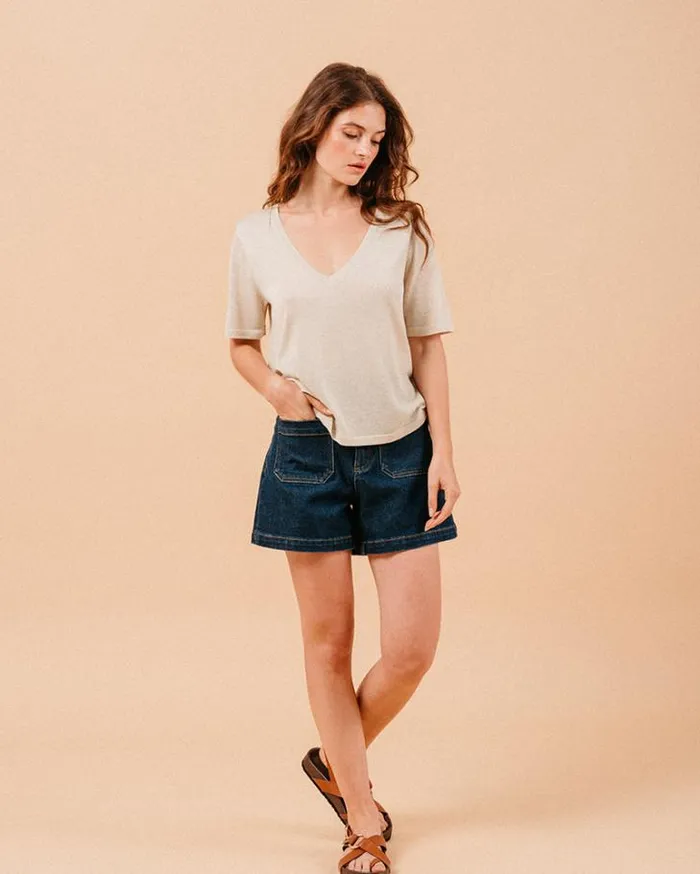 Grace and Mila ShortSleeves Tshirts TEESHIRT ECRU MISS 8211 Shop