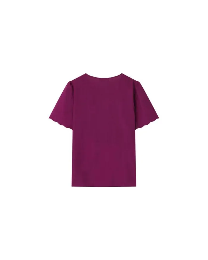 Grace and Mila ShortSleeves Tshirts WOVEN TOP AUBERGINE MAGIQUE 8211 Shop