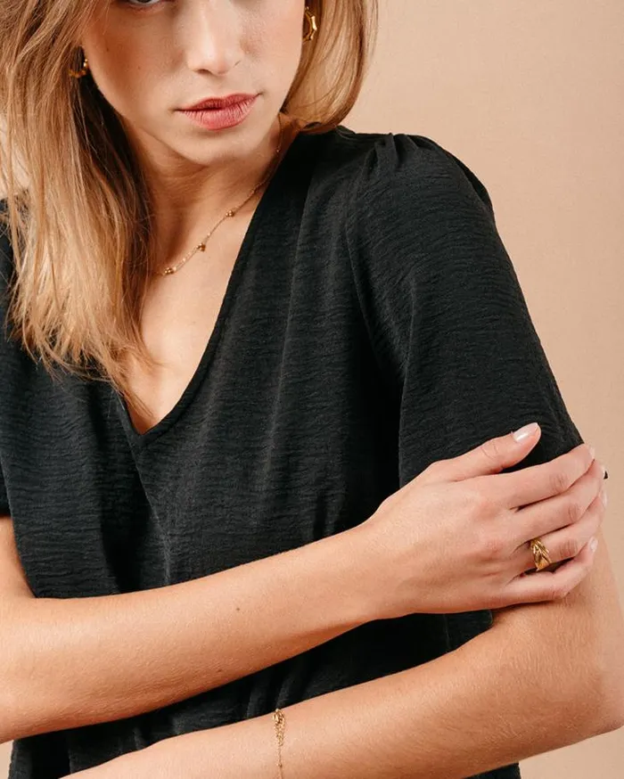 Grace and Mila ShortSleeves Tshirts WOVEN TOP NOIR MAGIQUE 8211 Shop