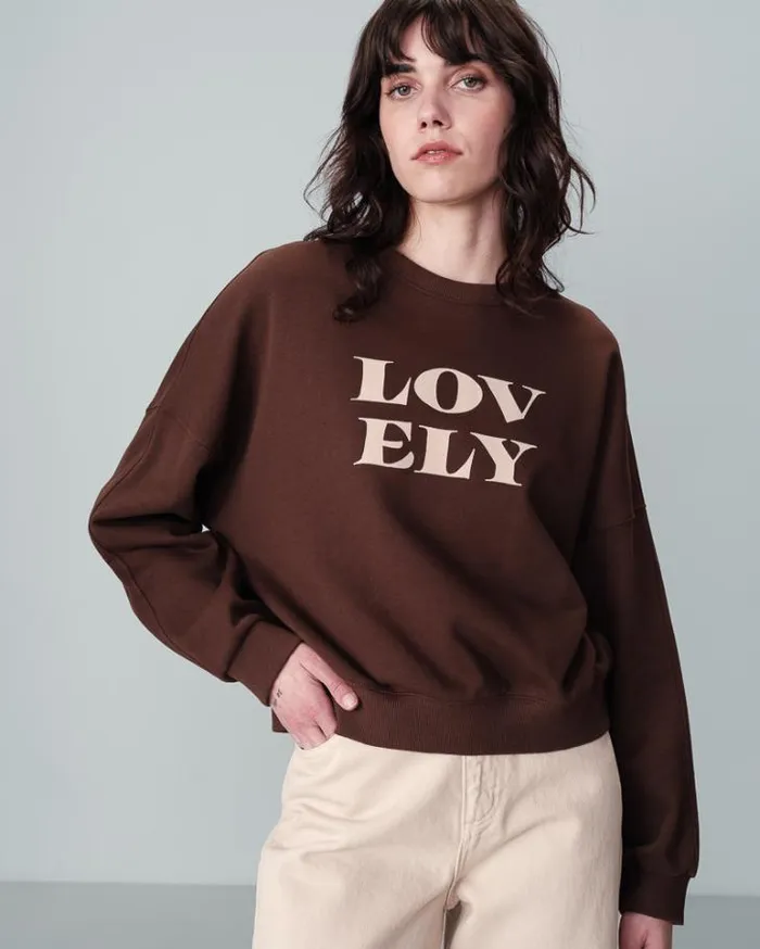 Grace and Mila Sweatshirts SWEAT SHIRT CHOCOLAT NIGEL 8211 Shop
