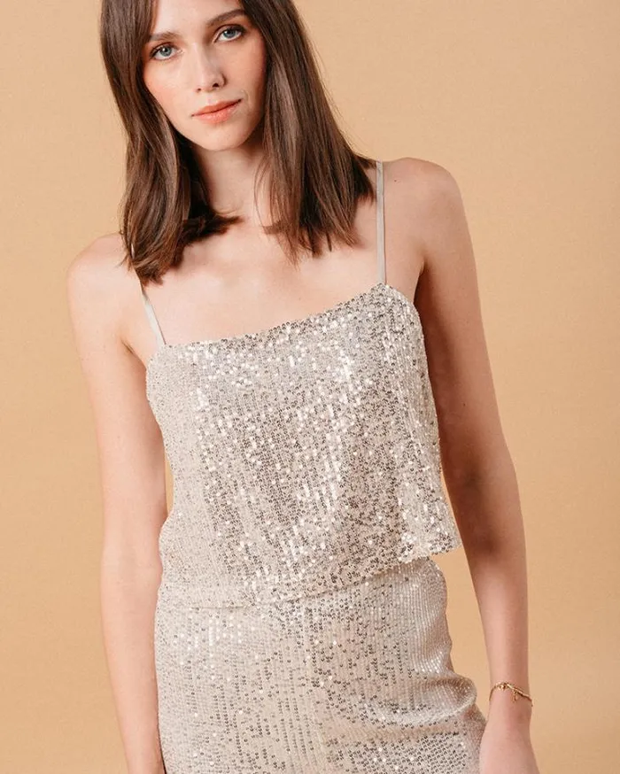 Grace and Mila Tank Tops WOVEN TOP ECRU MOON 8211 Shop