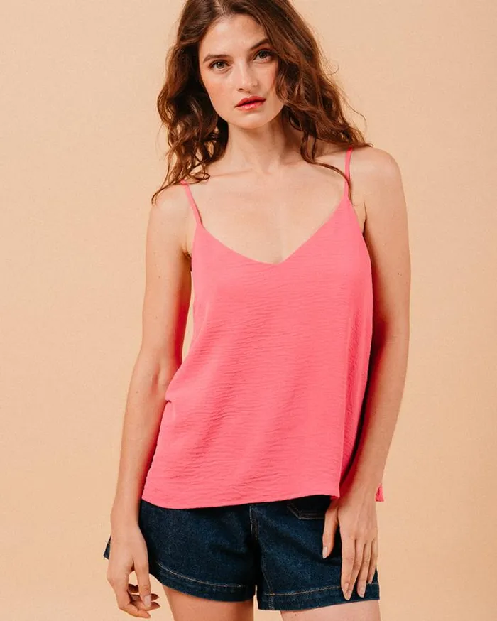 Grace and Mila Tank Tops WOVEN TOP FUCHSIA MISSY 8211 Shop