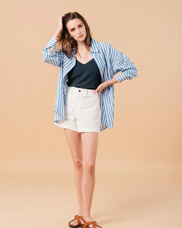 Grace and Mila Tank Tops WOVEN TOP MARINE MISSY 8211 Shop