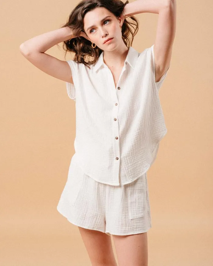 Grace and Mila White Shirts SHIRT ECRU METISSE 8211 Shop