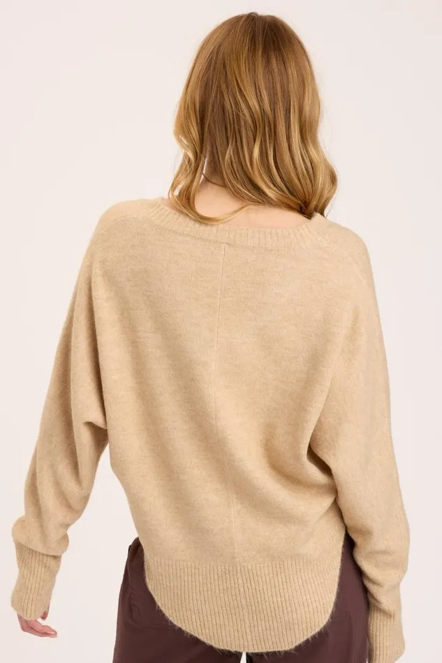 Gretchen VNeck Pale Camel Clothing XCVI Sweaters