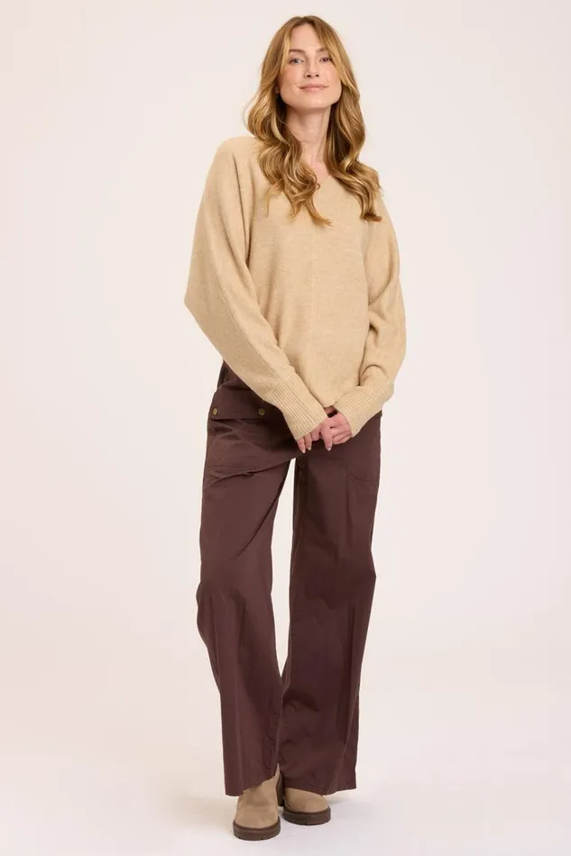 Gretchen VNeck Pale Camel Clothing XCVI Sweaters