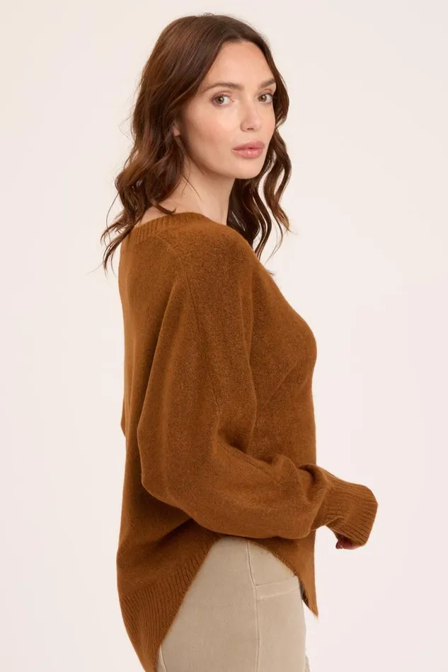 Gretchen VNeck Tawny Copper Clothing XCVI Sweaters