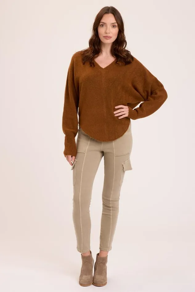 Gretchen VNeck Tawny Copper Clothing XCVI Sweaters