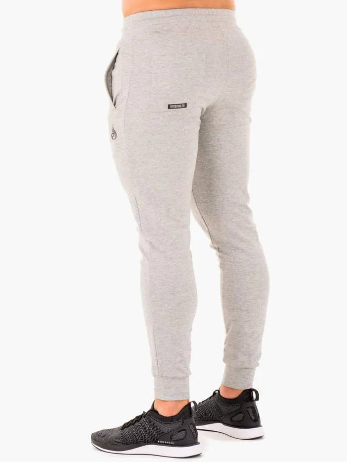 Gym Pants Mens Ryderwear Base Track Pants Grey Marl