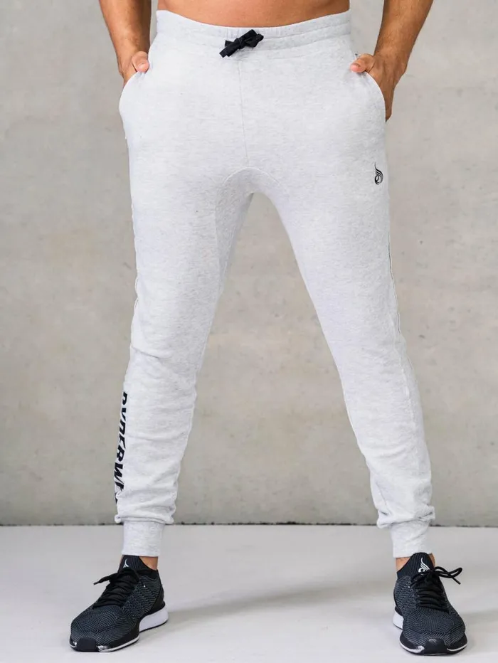 Gym Pants Mens Ryderwear Force Track Pant Chalk Grey Marl
