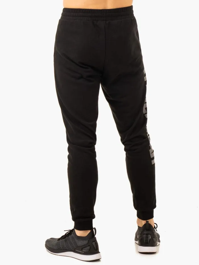 Gym Pants Mens Ryderwear Heritage Fleece Track Pants Black