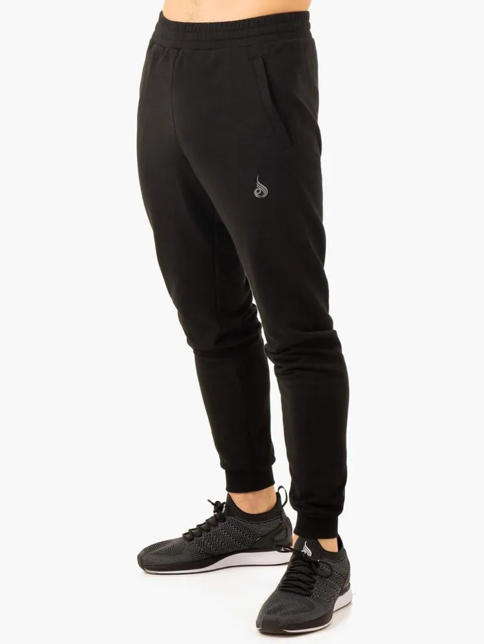 Gym Pants Mens Ryderwear Heritage Fleece Track Pants Black