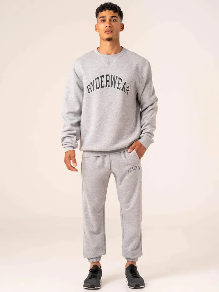 Gym Pants Mens Ryderwear Men039s Collegiate Track Pant Grey Marl