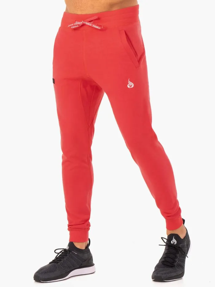 Gym Pants Mens Ryderwear Recharge Tapered Track Pant Red