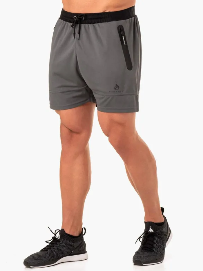 Gym Shorts Mens Ryderwear Action Mesh Short Charcoal