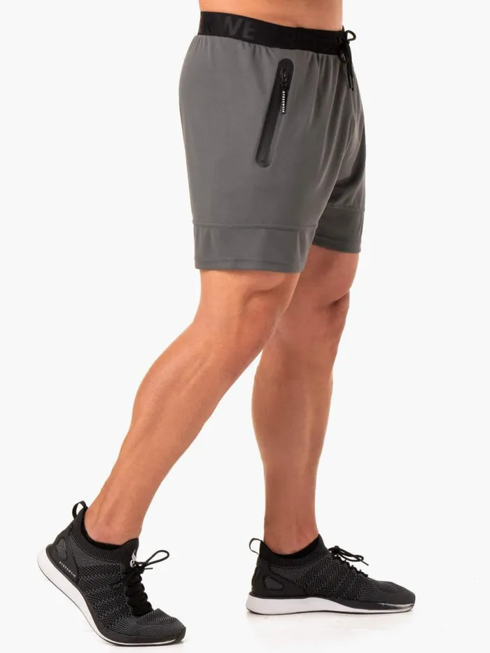 Gym Shorts Mens Ryderwear Action Mesh Short Charcoal