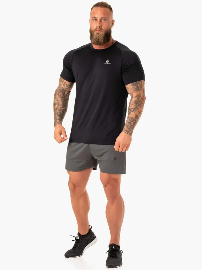 Gym Shorts Mens Ryderwear Action Mesh Short Charcoal