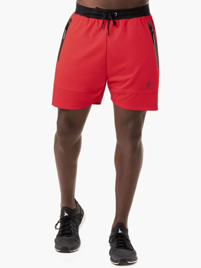 Gym Shorts Mens Ryderwear Action Mesh Short Red