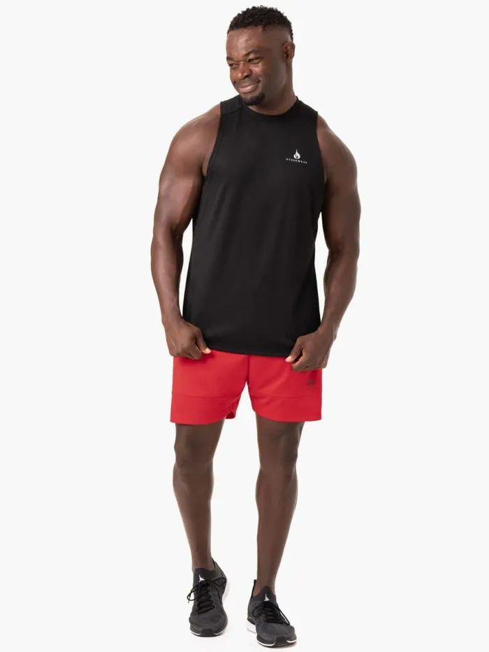 Gym Shorts Mens Ryderwear Action Mesh Short Red