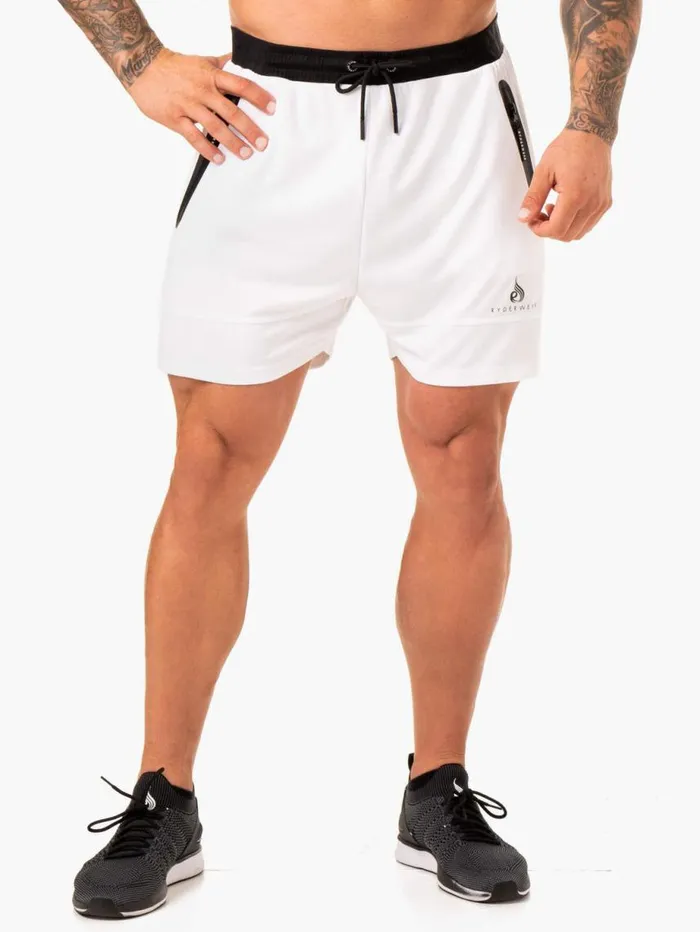 Gym Shorts Mens Ryderwear Action Mesh Short White