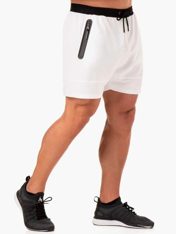 Gym Shorts Mens Ryderwear Action Mesh Short White