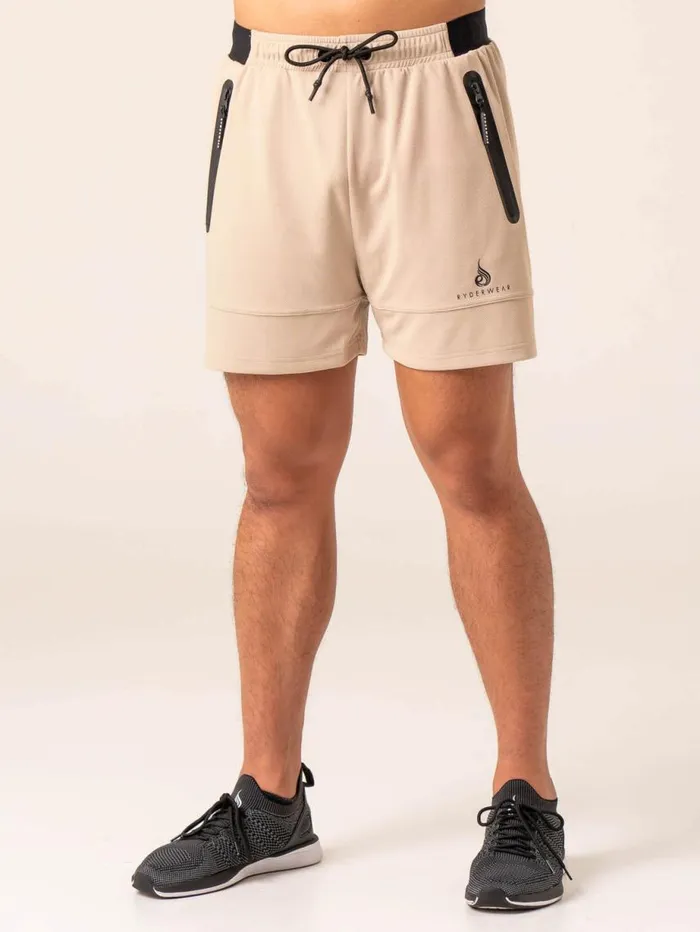 Gym Shorts Mens Ryderwear Emerge Mesh Short Sand