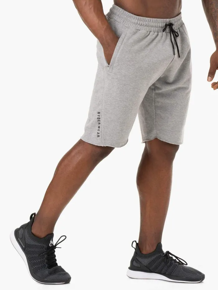 Gym Shorts Mens Ryderwear Iron Track Shorts Grey Marl