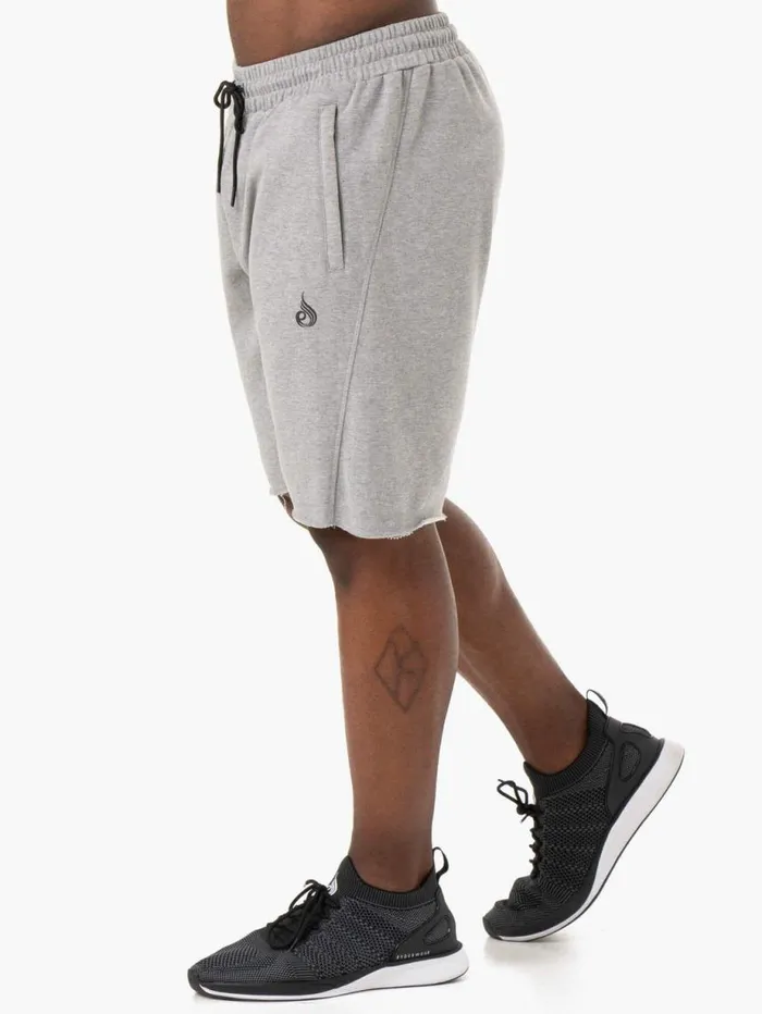 Gym Shorts Mens Ryderwear Iron Track Shorts Grey Marl