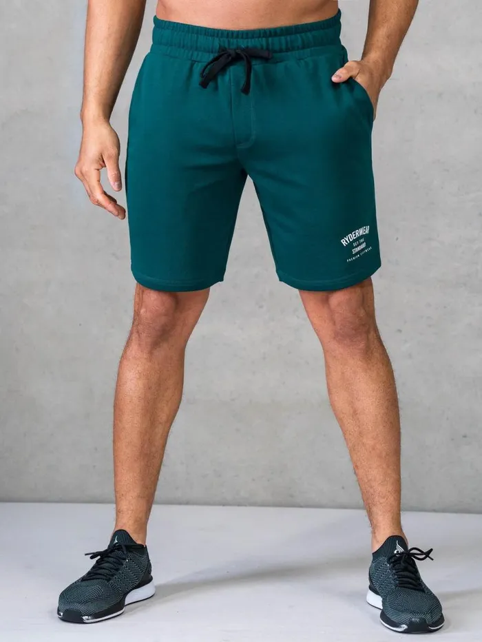 Gym Shorts Mens Ryderwear Legacy Track Shorts Emerald
