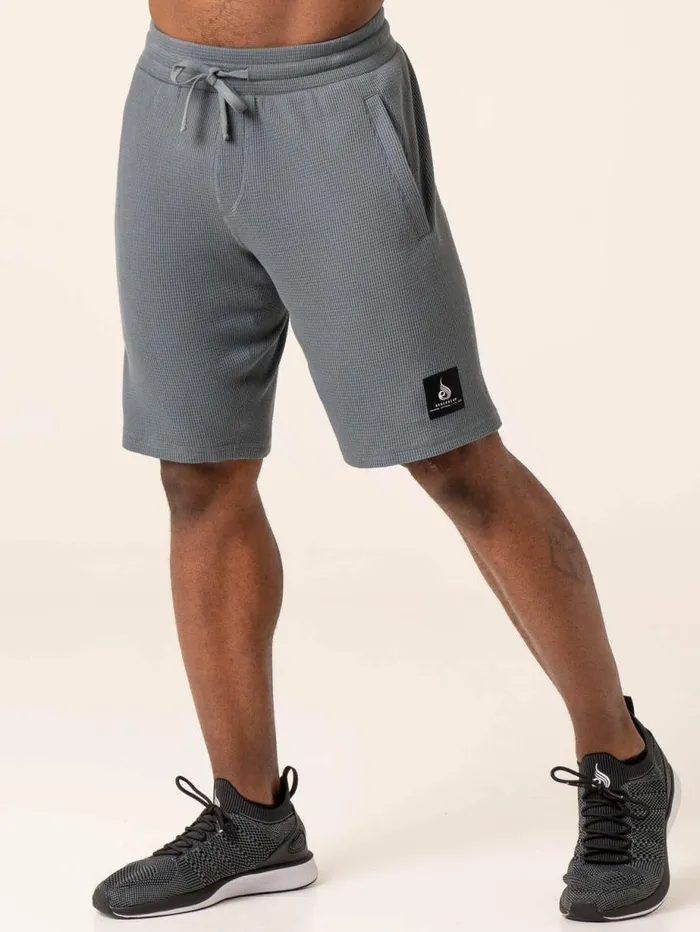 Gym Shorts Mens Ryderwear Men039s Waffle Lounge Shorts Steel Blue