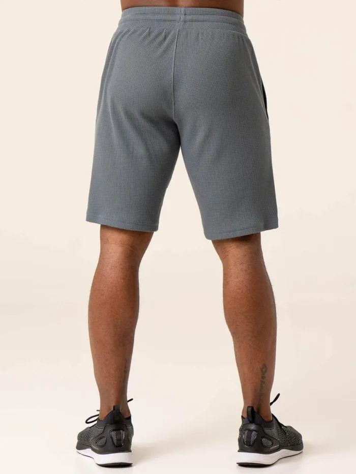 Gym Shorts Mens Ryderwear Men039s Waffle Lounge Shorts Steel Blue