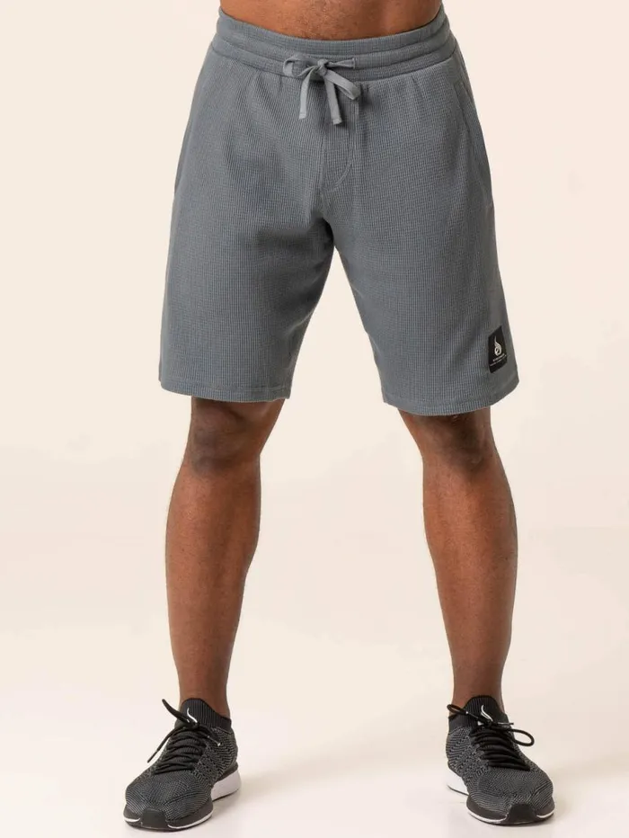 Gym Shorts Mens Ryderwear Men039s Waffle Lounge Shorts Steel Blue