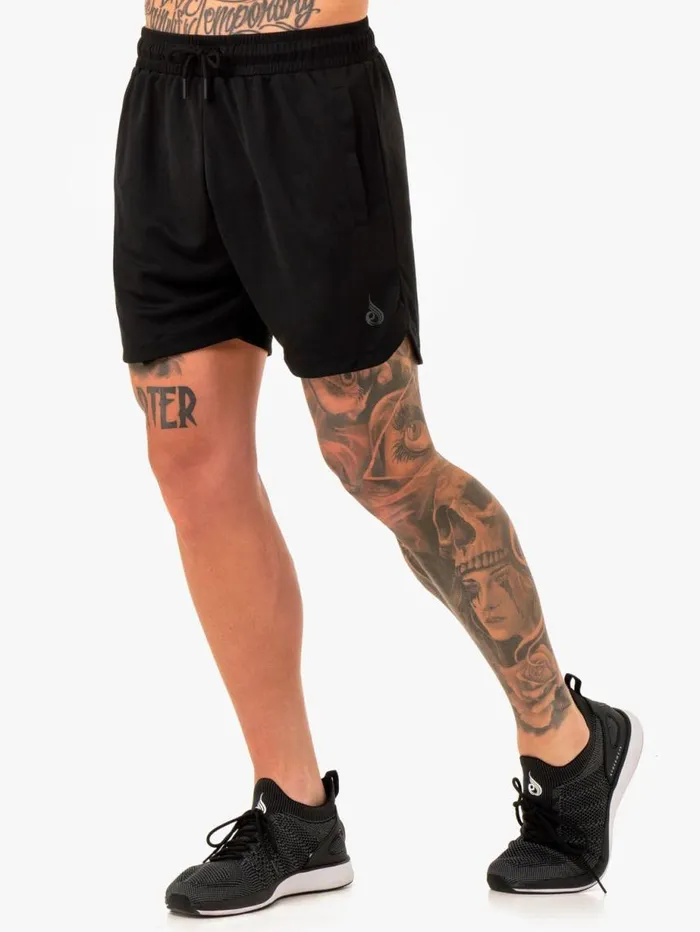 Gym Shorts Mens Ryderwear Mesh Training Shorts Black