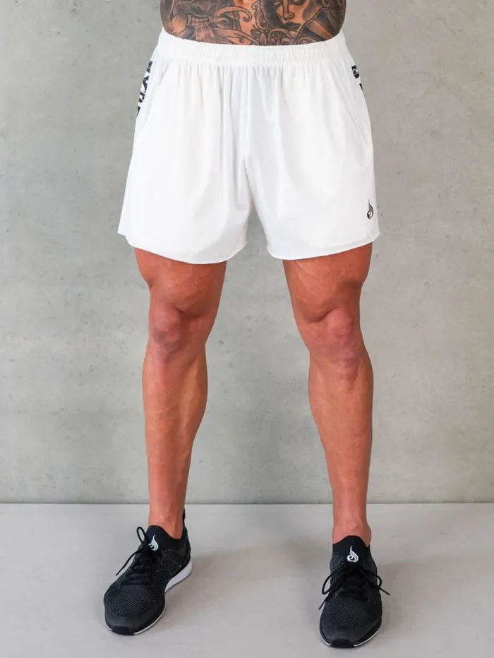 Gym Shorts Mens Ryderwear Octane Arnie Shorts Off White