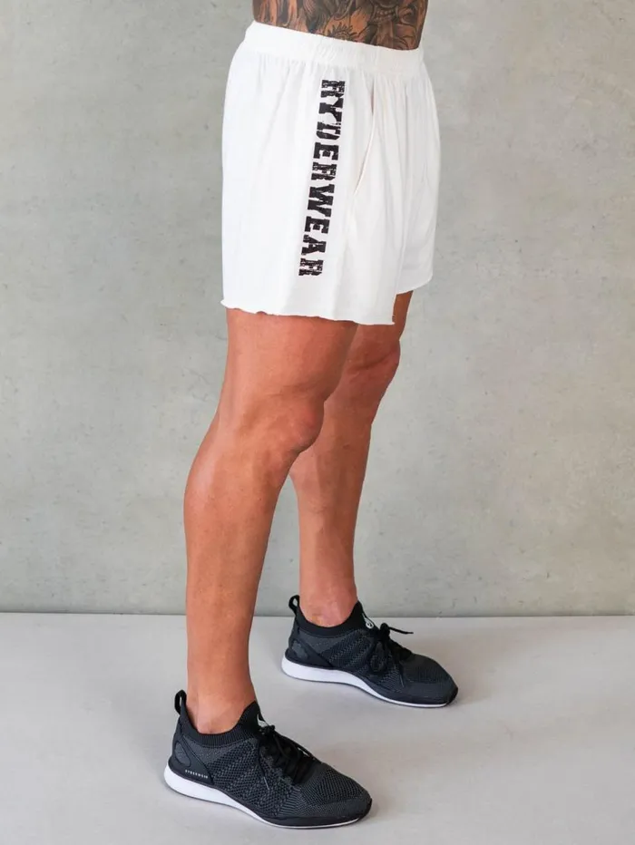 Gym Shorts Mens Ryderwear Octane Arnie Shorts Off White