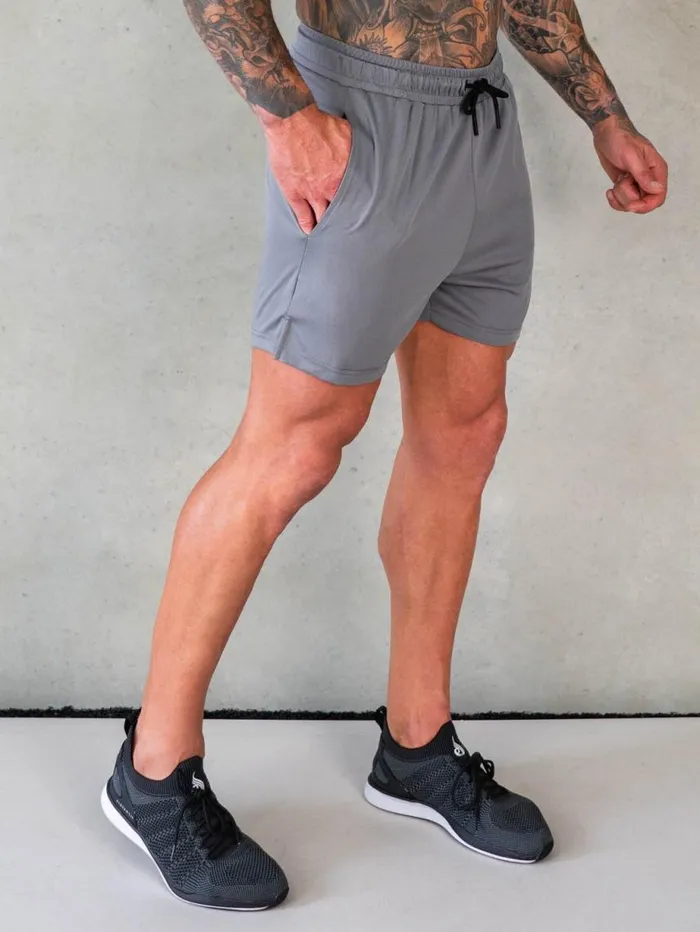 Gym Shorts Mens Ryderwear Octane Mesh Shorts Steel Grey