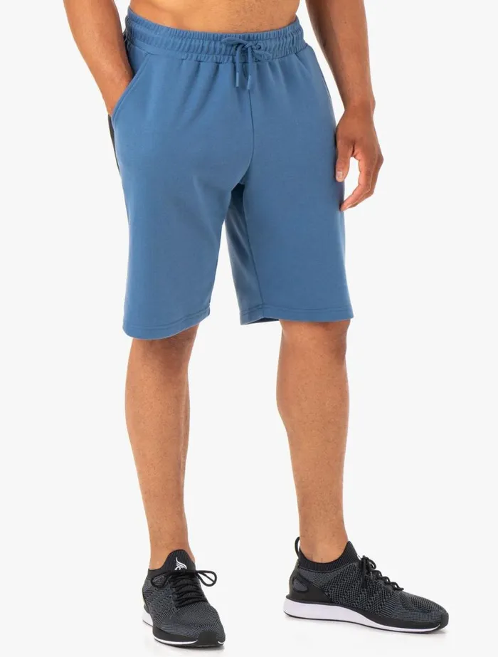 Gym Shorts Mens Ryderwear Restore Fleece Track Short Blue
