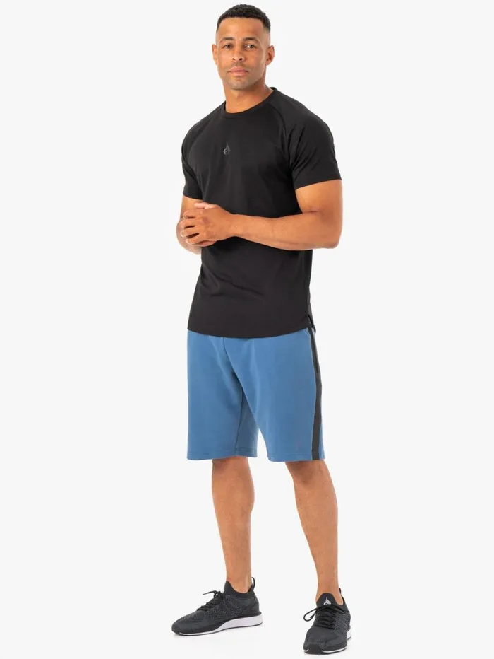 Gym Shorts Mens Ryderwear Restore Fleece Track Short Blue