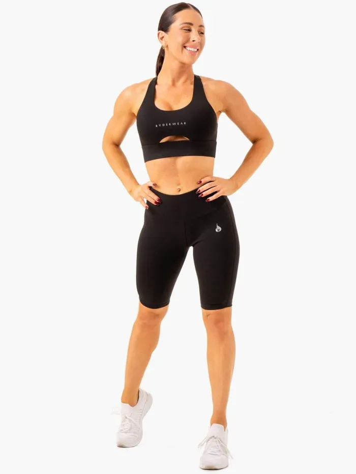 Gym Shorts Womens Ryderwear Action Bike Short Black