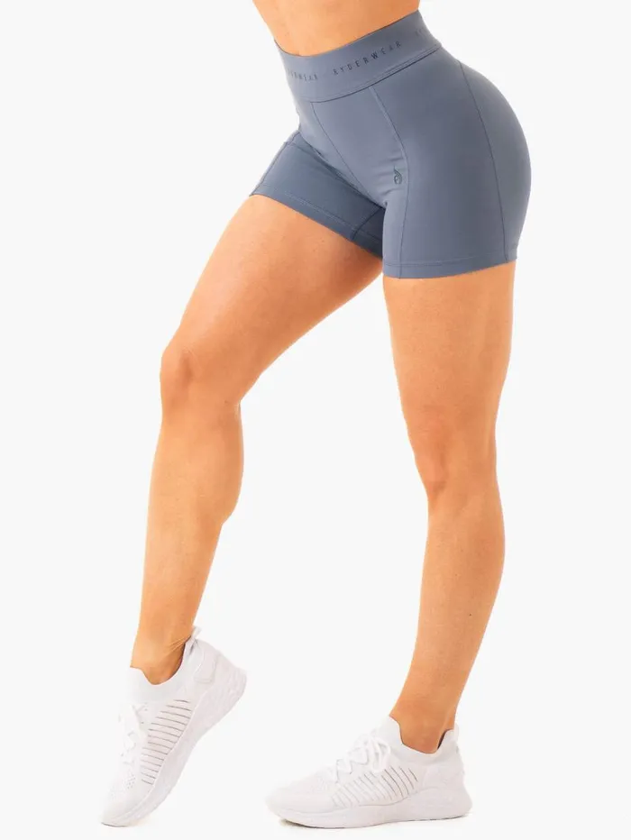 Gym Shorts Womens Ryderwear Advance Compression Short Steel Blue