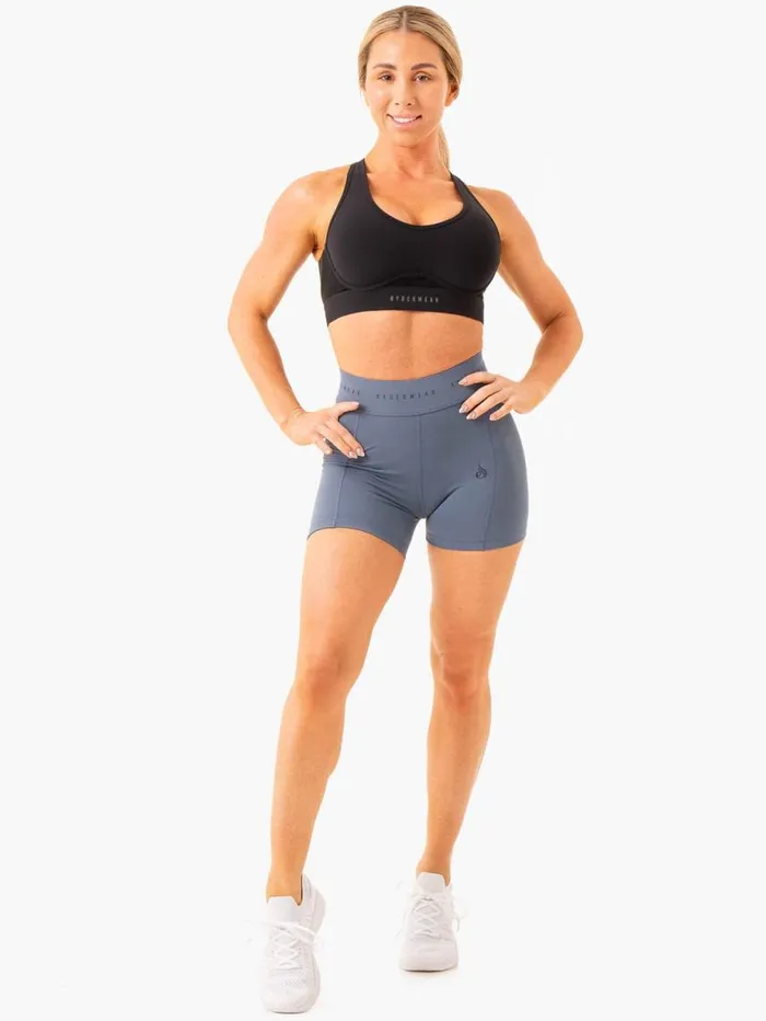 Gym Shorts Womens Ryderwear Advance Compression Short Steel Blue