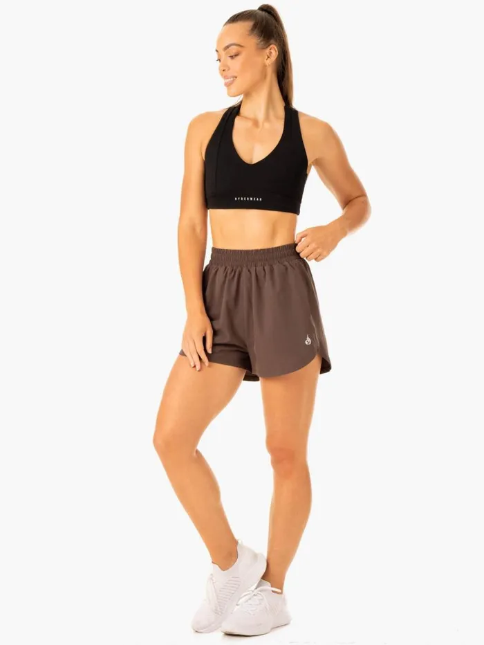 Gym Shorts Womens Ryderwear Element Training Shorts Chocolate