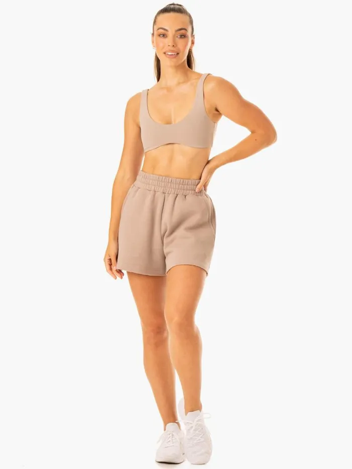Gym Shorts Womens Ryderwear Elevate Track Short Mushroom