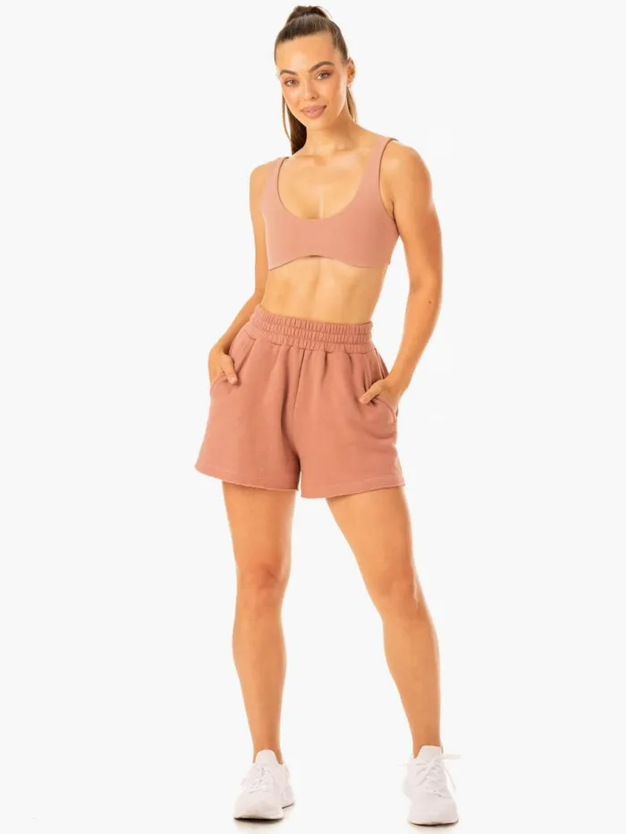Gym Shorts Womens Ryderwear Elevate Track Short Rosewood Pink
