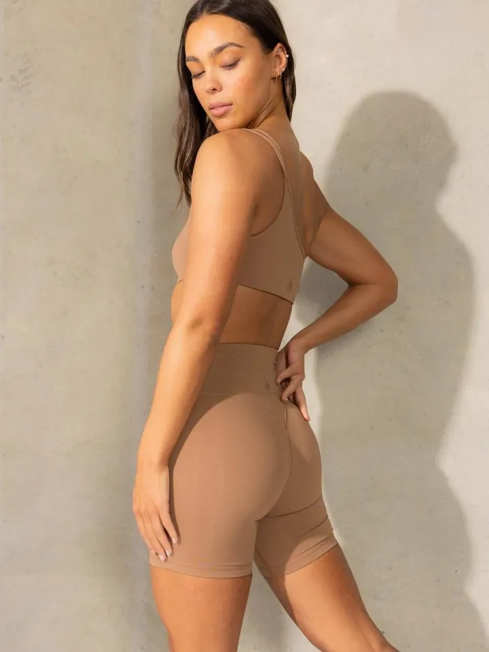 Gym Shorts Womens Ryderwear Empower High Waisted Shorts Mocha