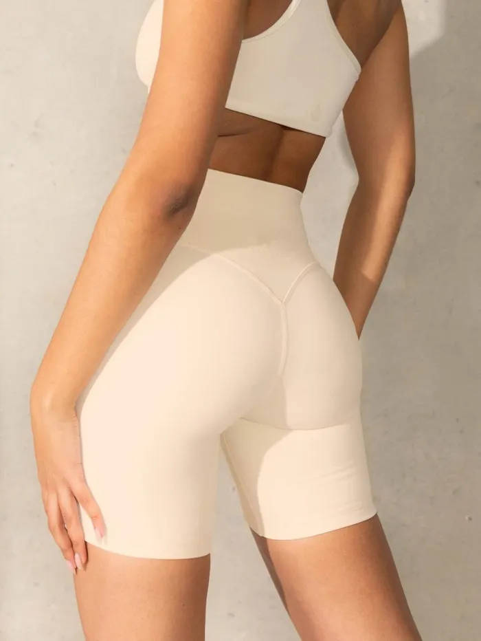 Gym Shorts Womens Ryderwear Empower High Waisted Shorts Vanilla