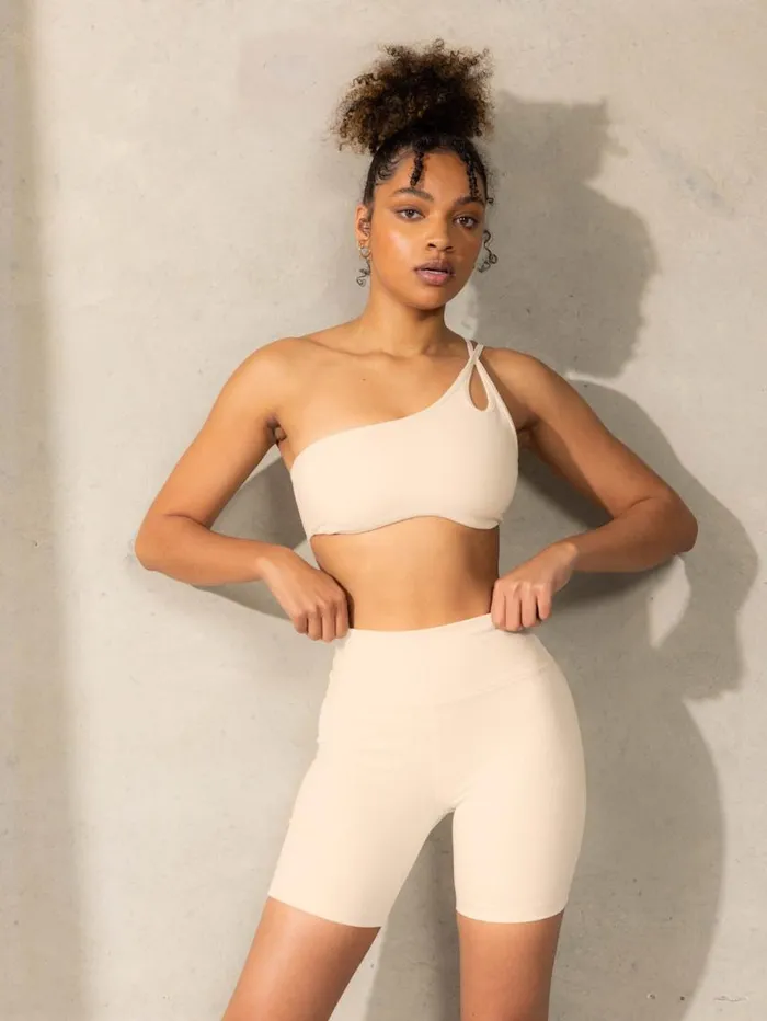 Gym Shorts Womens Ryderwear Empower High Waisted Shorts Vanilla