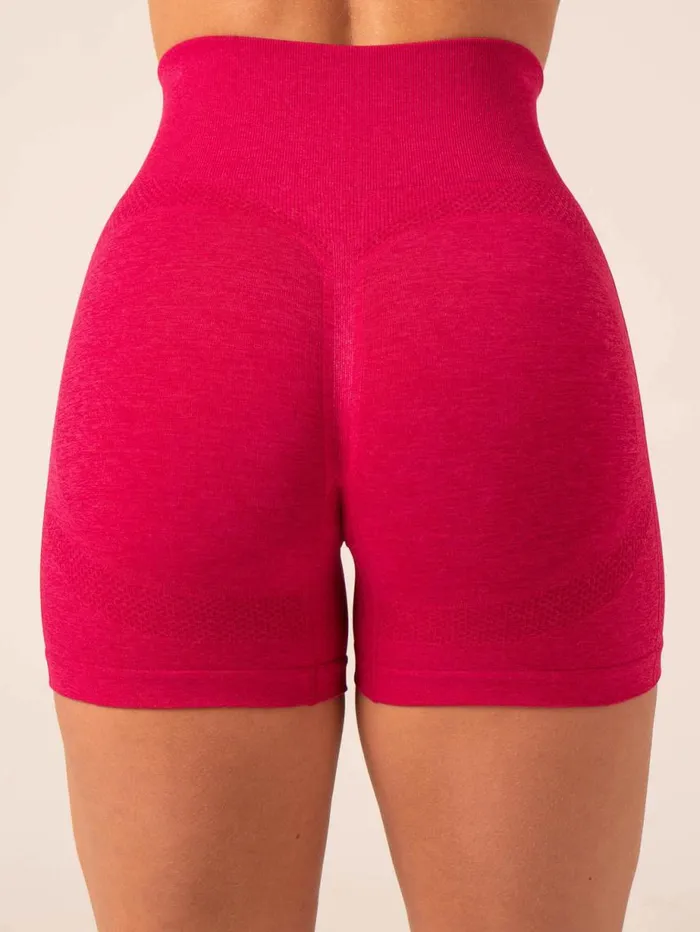 Gym Shorts Womens Ryderwear Evolve Seamless Shorts Berry Marl