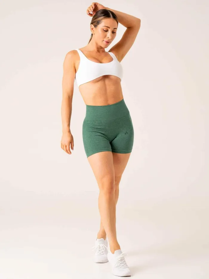 Gym Shorts Womens Ryderwear Evolve Seamless Shorts Green Marl